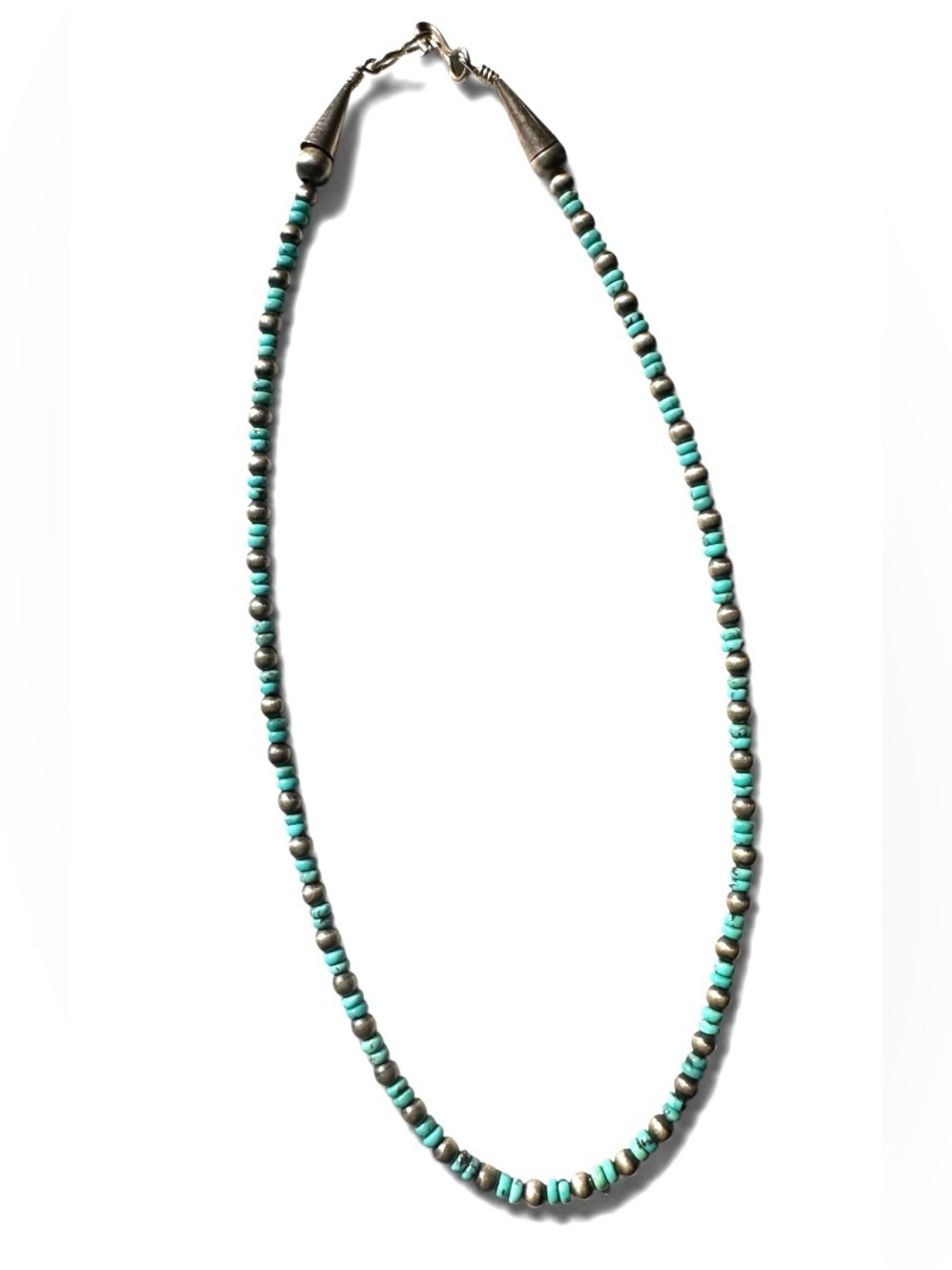 Sterling Silver and Turquoise Beaded Necklace